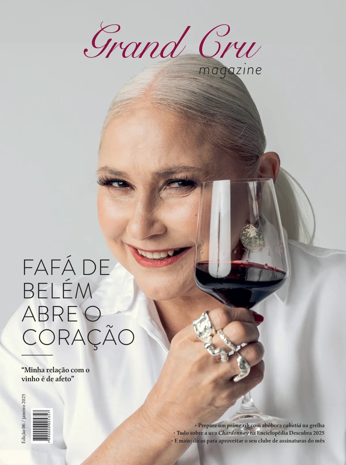 Capa Revista Grand Cru — Janeiro 2025: Fafá de Belém abre o coração